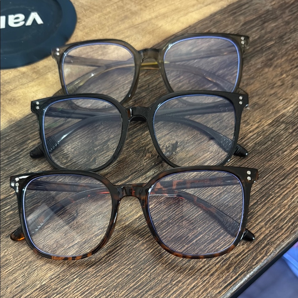 Blue-light Square Glasses - 3 Pair Lot